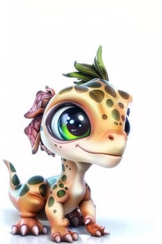Adorable megalosaurus baby in cartoon style on white background for children's room decor. baby