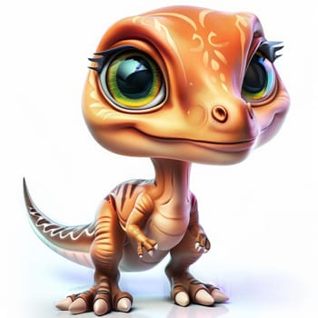 Adorable baby velociraptor concept art on white background for design projects. baby