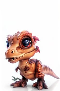 Adorable baby tyrannosaurus rex on white background for dinosaur-themed designs. baby