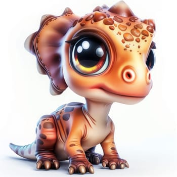 Adorable baby pachycephalosaurus dinosaur on white background for children's decor. baby