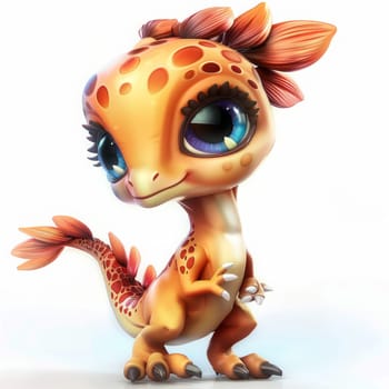 Charming baby oviraptor on white background for children's design and decor. baby