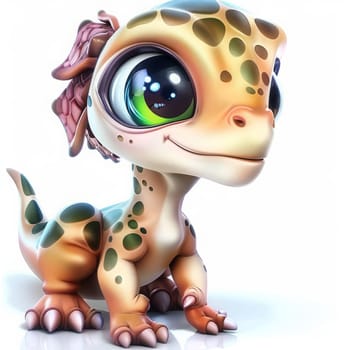 Adorable baby megalosaurus on white background for dinosaur-themed designs. baby
