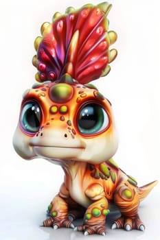 Cute baby megalosaurus with colorful frill design. baby