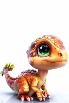Adorable baby megalosaurus dinosaur on white background for children's decor. baby