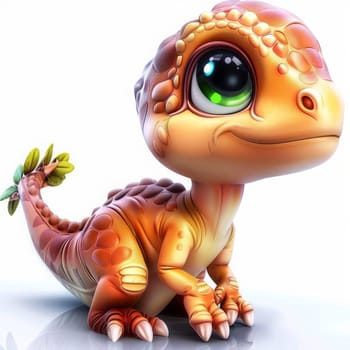Cute baby megalosaurus dinosaur illustration on a white background. baby