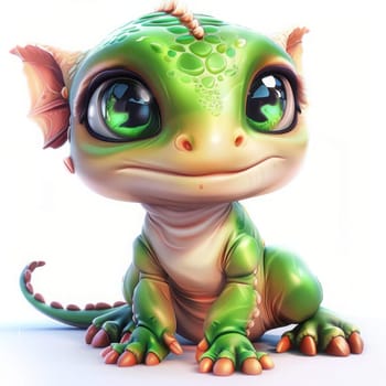 Adorable baby iguanodon concept art on white background for children's design. baby