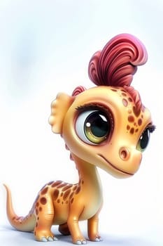 Adorable baby diplodocus character on white background - perfect for children's themes. baby