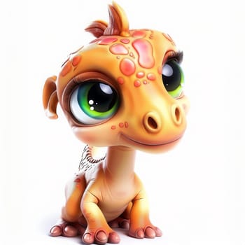 Adorable cartoon baby diplodocus with bright colors for kids' decor and design. baby