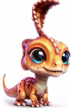 Adorable baby carnotaurus on white background for children's design. baby