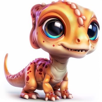 Adorable baby carnotaurus on white background for children's decor and design. baby