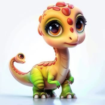 Adorable baby brachiosaurus illustration for children's themes and educational materials. baby