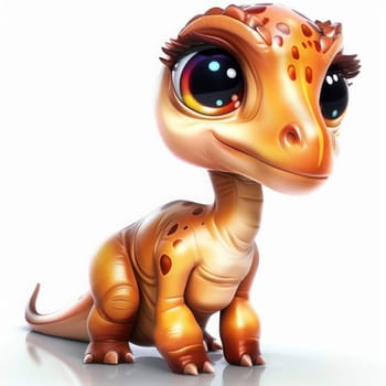 Adorable baby apatosaurus on white background suitable for children's decor and dino-themed designs. baby
