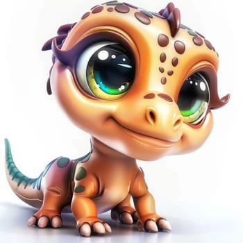Adorable baby allosaurus on white background for children's projects and decorations. baby