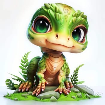 Adorable baby allosaurus illustration on white background for kids' decor. baby