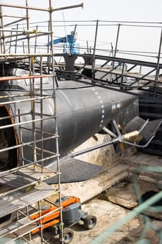 Manufacturing of diesel-electric submarine - construction of warship, daylight