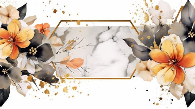 Watercolor abstract design for background of wedding or buzzy social media banner generative AI