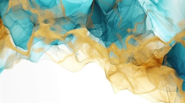 Abstract watercolor artwork mixed with buzzy geometric shapes for background of social media banner generative AI image