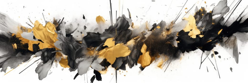 Abstract watercolor artwork mixed with buzzy geometric shapes for background of social media banner generative AI image