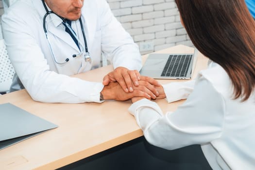 Doctor in professional uniform examining patient at hospital or medical clinic. Health care , medical and doctor staff service concept. Jivy