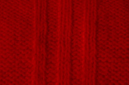 Knitted Wool. Organic Woven Textile. Closeup Jacquard Holiday Background. Weave Knitted Fabric. Red Structure Thread. Nordic Winter Print. Macro Canvas Garment. Detail Abstract Wool.