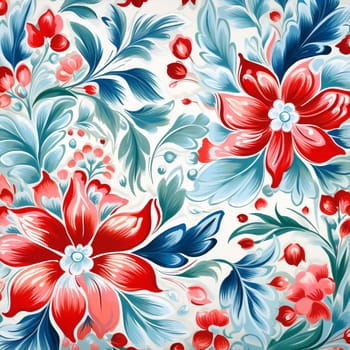 Art retro floral illustration background flower print decorative design textile beauty pattern blue vintage spring seamless blossom wallpaper fabric nature