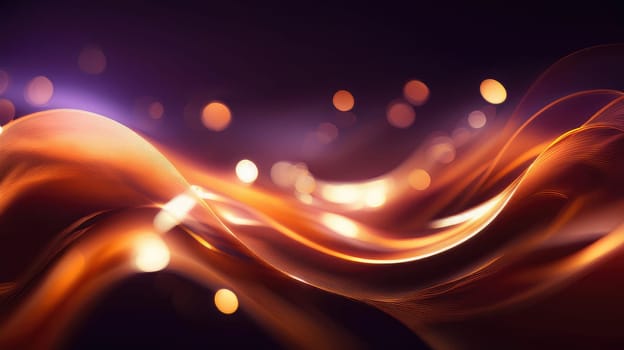 Abstract background of glowing coloured wavy lines on a dark background. Graphic design element with neon lights