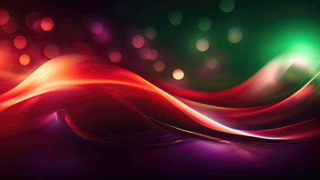 Abstract background of glowing coloured wavy lines on a dark background. Graphic design element with neon lights