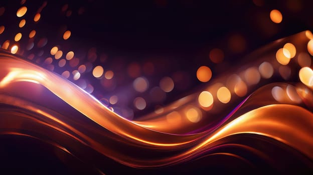 Abstract background of glowing coloured wavy lines on a dark background. Graphic design element with neon lights