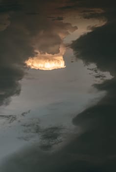 The sky is being covered with amazing clouds. Beautiful clouds like a heaven sky toward the light, Concept idea of Imaginative clouds nature, Nature abstract composition for background wallpaper and textures, Space for text, Selective focus.