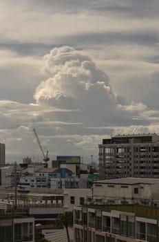 Bangkok, Thailand - 28 Aug 2024 - Bangkok city at Afternoon with Dramatic sky background. Amazing Clouds and Sky over Metropolitan City. use it as your wallpaper, poster and banner design, Selective focus.