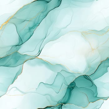 Blue Tint Abstract Alcohol Ink PAinted Background. Colorful Cyan and Golden Particles Creative Modern Wallpaper Design Template. Ai generated