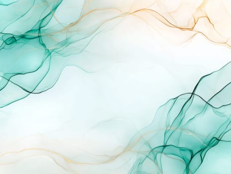 Blue Tint Abstract Alcohol Ink PAinted Background. Colorful Cyan and Golden Particles Creative Modern Wallpaper Design Template. Ai generated