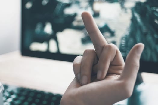 A simple hand gesture in gaming effectively conveys deep frustration and captures a truly genuine emotional moment