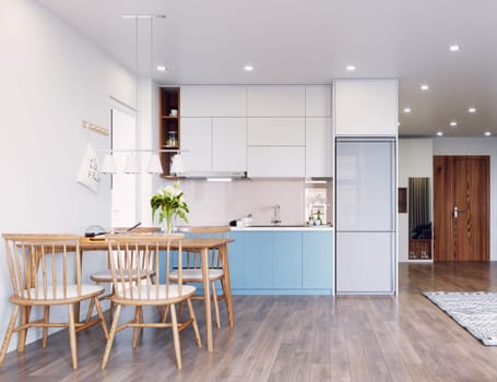 modern living interior design. 3d rendering concept