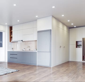 modern living interior design. 3d rendering concept