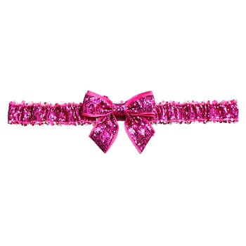 Hot pink garter with sequin details flashy and fun spinning vividly eye catching. Woman lingerie isolated on transparent background.