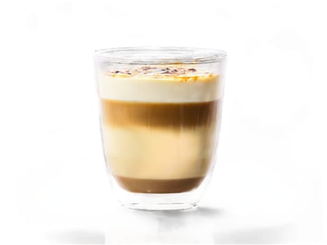 Vietnamese Coffee A sweet Vietnamese coffee in a layered glass with condensed milk at the. Drink isolated on transparent background.