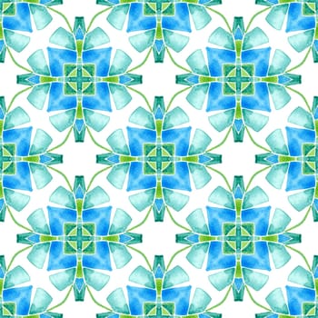 Trendy organic green border. Green awesome boho chic summer design. Textile ready valuable print, swimwear fabric, wallpaper, wrapping. Organic tile.