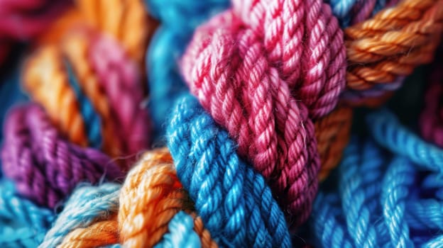 Colorful woolen background with stripes, creating a visually appealing display