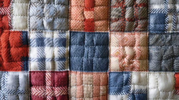 Patchwork quilt texture abstract background, creating a visually appealing display