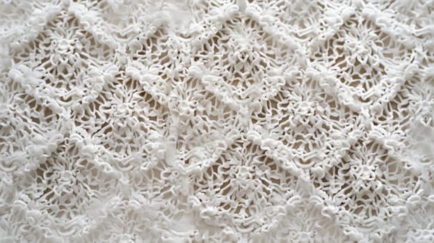 Crochet texture with a lace-like pattern, creating a visually appealing display