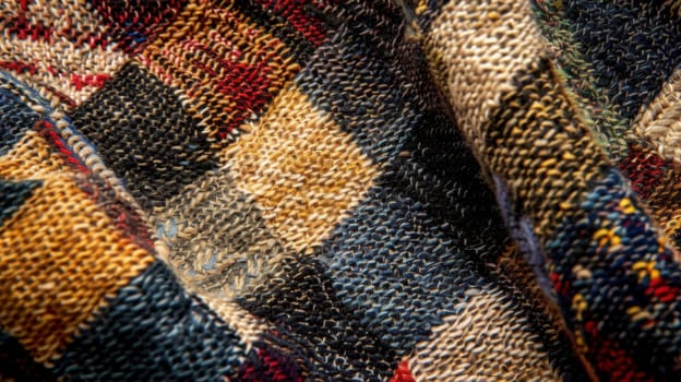 Warm woolen plaid texture background, creating a visually appealing display