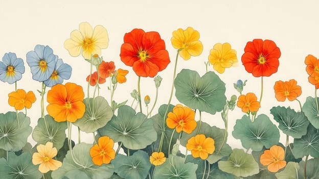 Detailed botanical watercolor illustration on light