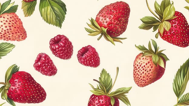 Detailed watercolor illustration of berries on light