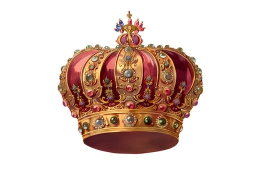 A crown with jewels cut out vintage isolated illustration