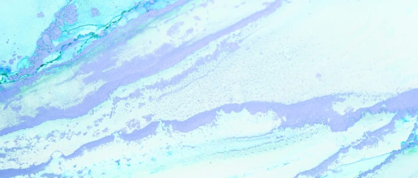 An abstract composition features flowing strokes of blue and lavender watercolor, evoking tranquility and softness in its appearance, perfect for contemporary decor.