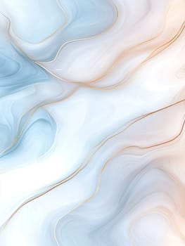 Creative Marble Pastel Blue and Gold Texture. Wavy Abstract Background. Trendy Feminine Template for Design.