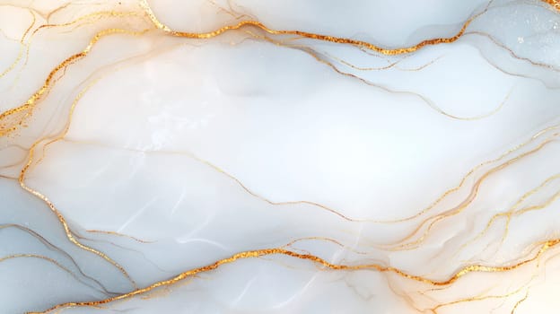 Creative Marble Pastel Blue and Gold Texture. Wavy Abstract Background. Trendy Feminine Template for Design.