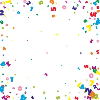 Flying latin letters. Colorful childish scattered charachters of English alphabet. Foreign languages study concept. Back to school banner .