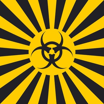 Biological hazard sign dangerous style,  sign Ionizing Biological yellow black